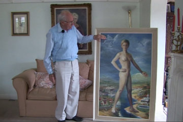 Baron Bernard Willems and one of his paintings.