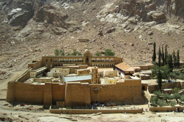 Santa Katerina in the shadow of Mt Sinai