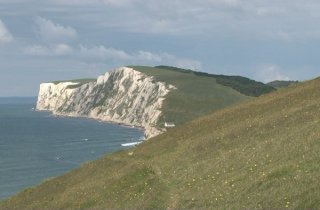Chalk cliffs on the south coast of the Isle of Wight*