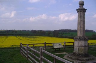 The memorial on the battlefield of Naseby