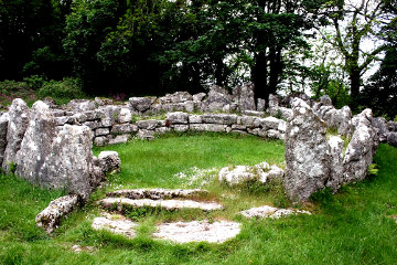 A hut circle in Din Lligwy Iron Age village.*