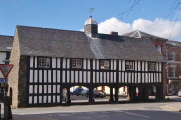 The market hall in the middle of Llanidloes' main street*