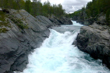 The dramatic Pollfoss waterfall*