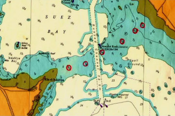 Detail of the British Admiralty map of the head of the Gulf of Suez*