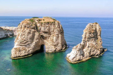Dove Rocks are a Beirut landmark*